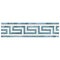 Thassos White Greek Key w/ Blue-Gray Border 3 1/2" x7"